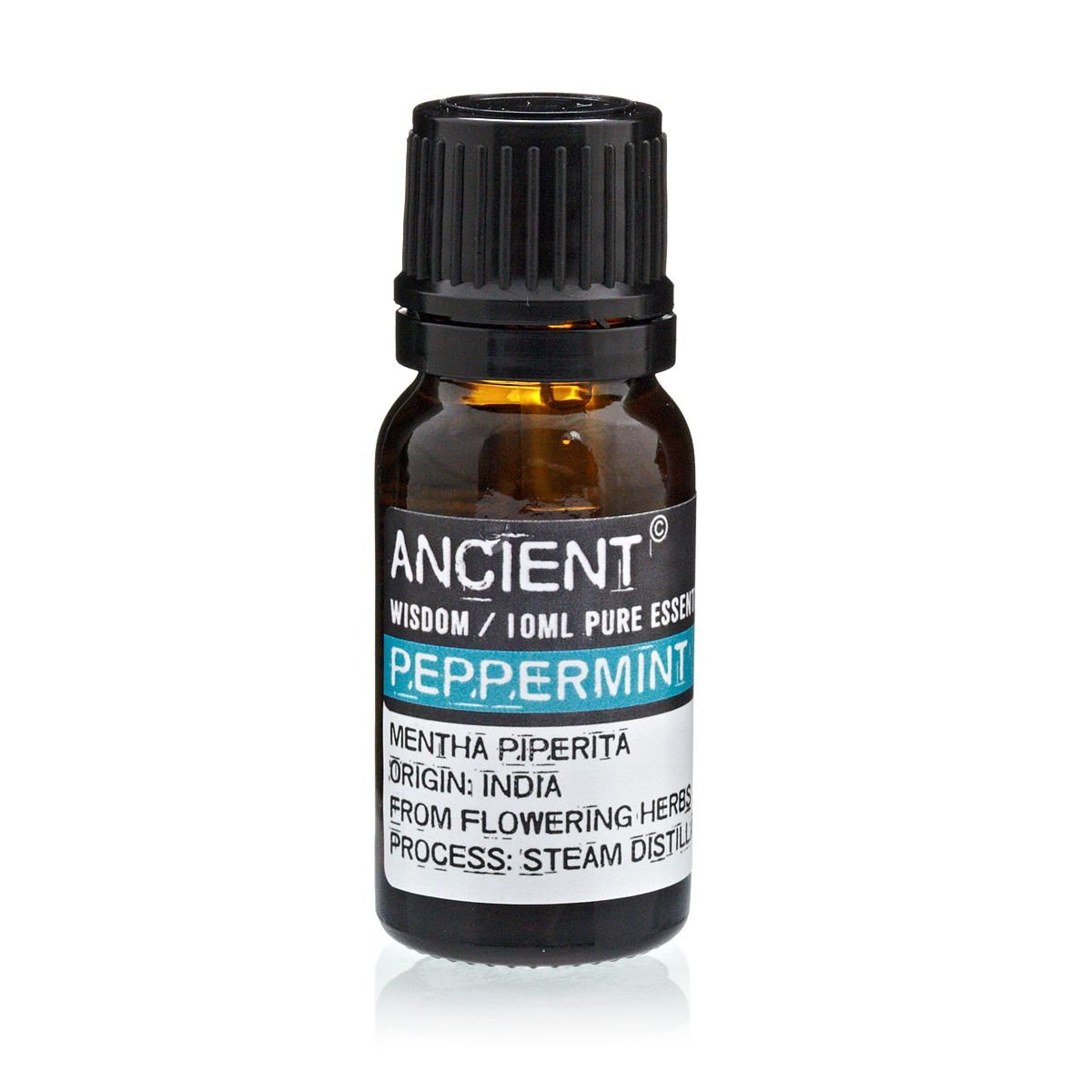 Polished 10 ml Peppermint Essential Oil featuring natural patterning and unique variations - Luna Panther