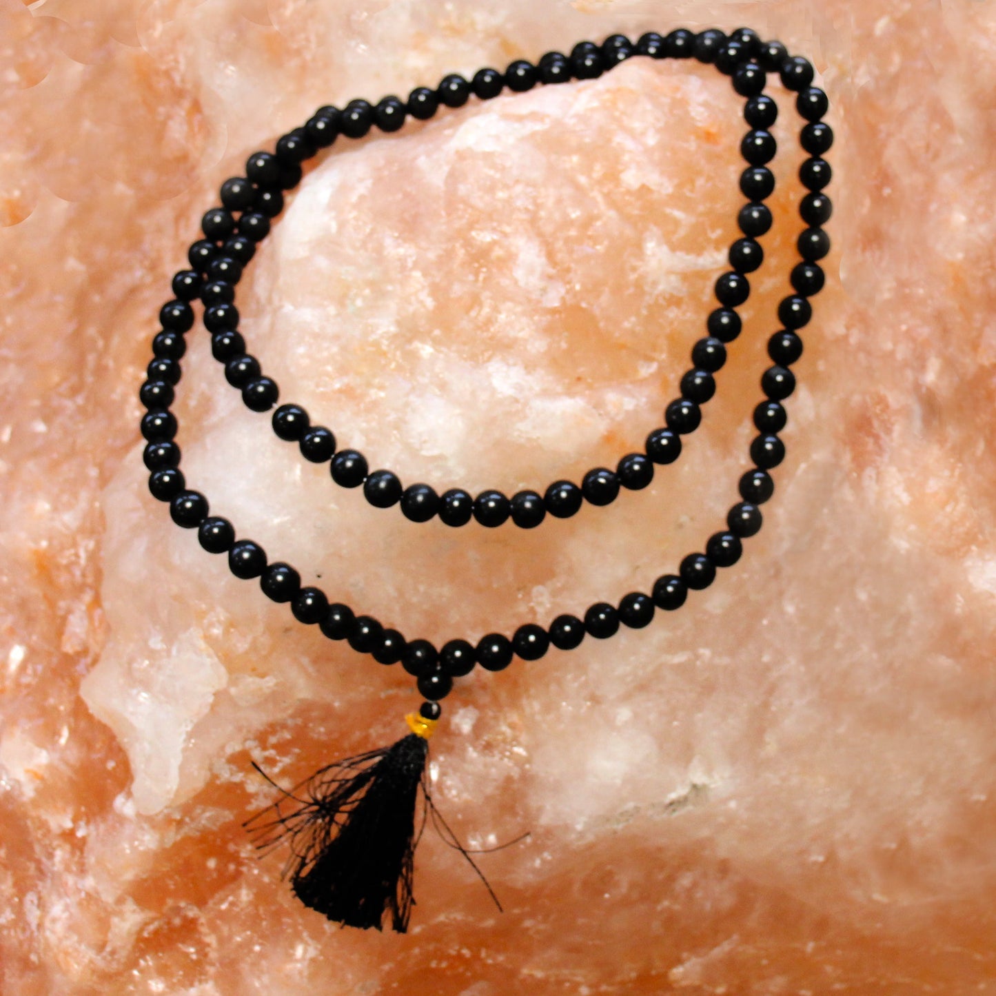 108 Bead Mala - Black Agate - Luna Panther