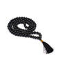Polished 108 Bead Mala - Black Agate featuring banded patterns and glossy finish - Luna Panther