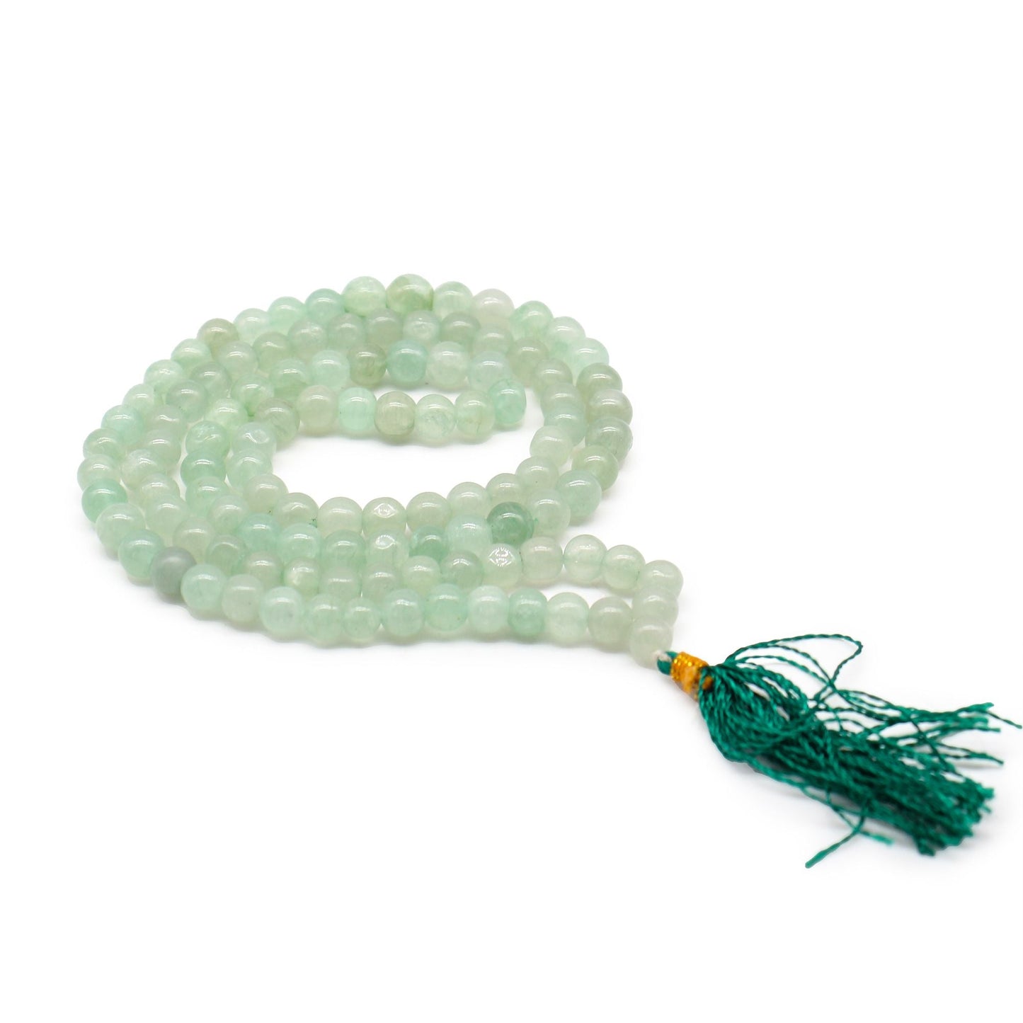 Polished 108 Bead Mala - Green Aventurine featuring green tone with subtle sparkle - Luna Panther