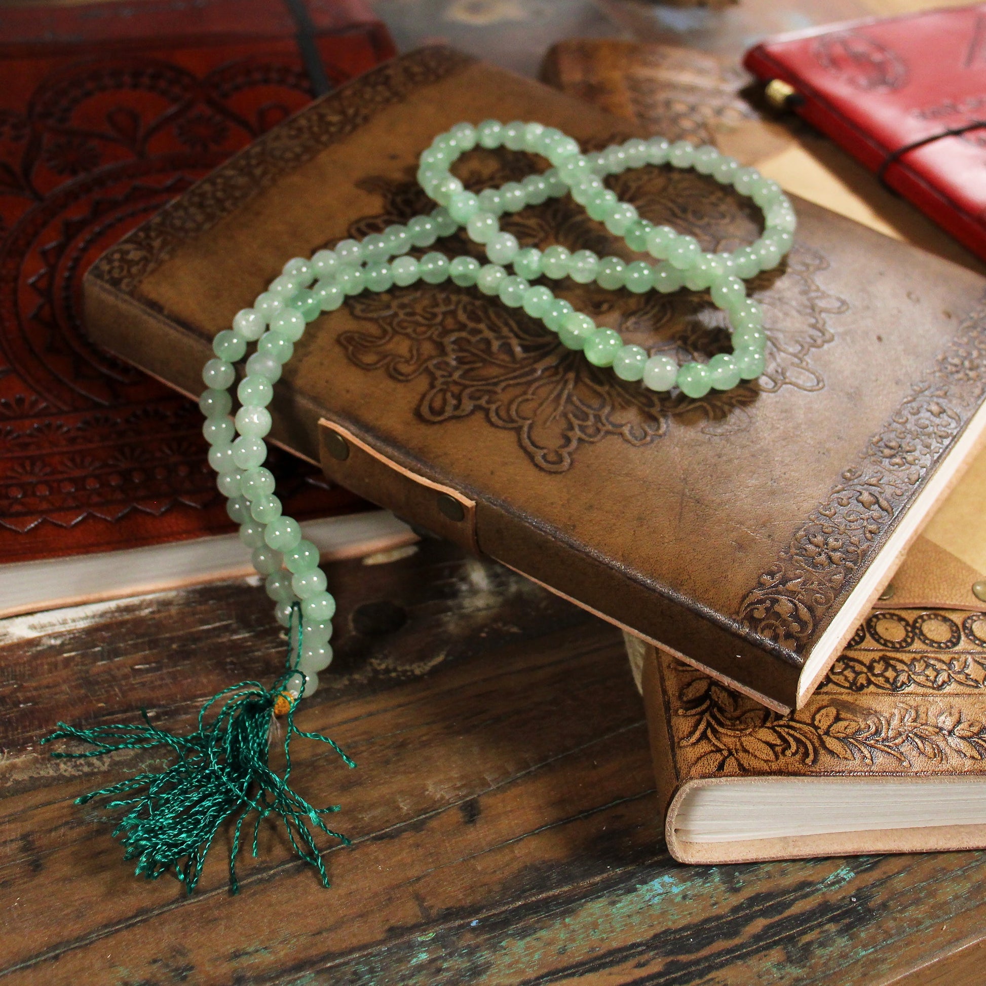 108 Bead Mala - Green Aventurine - Luna Panther