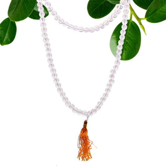 108 Bead Mala - Rock Crystal - Luna Panther alternate view
