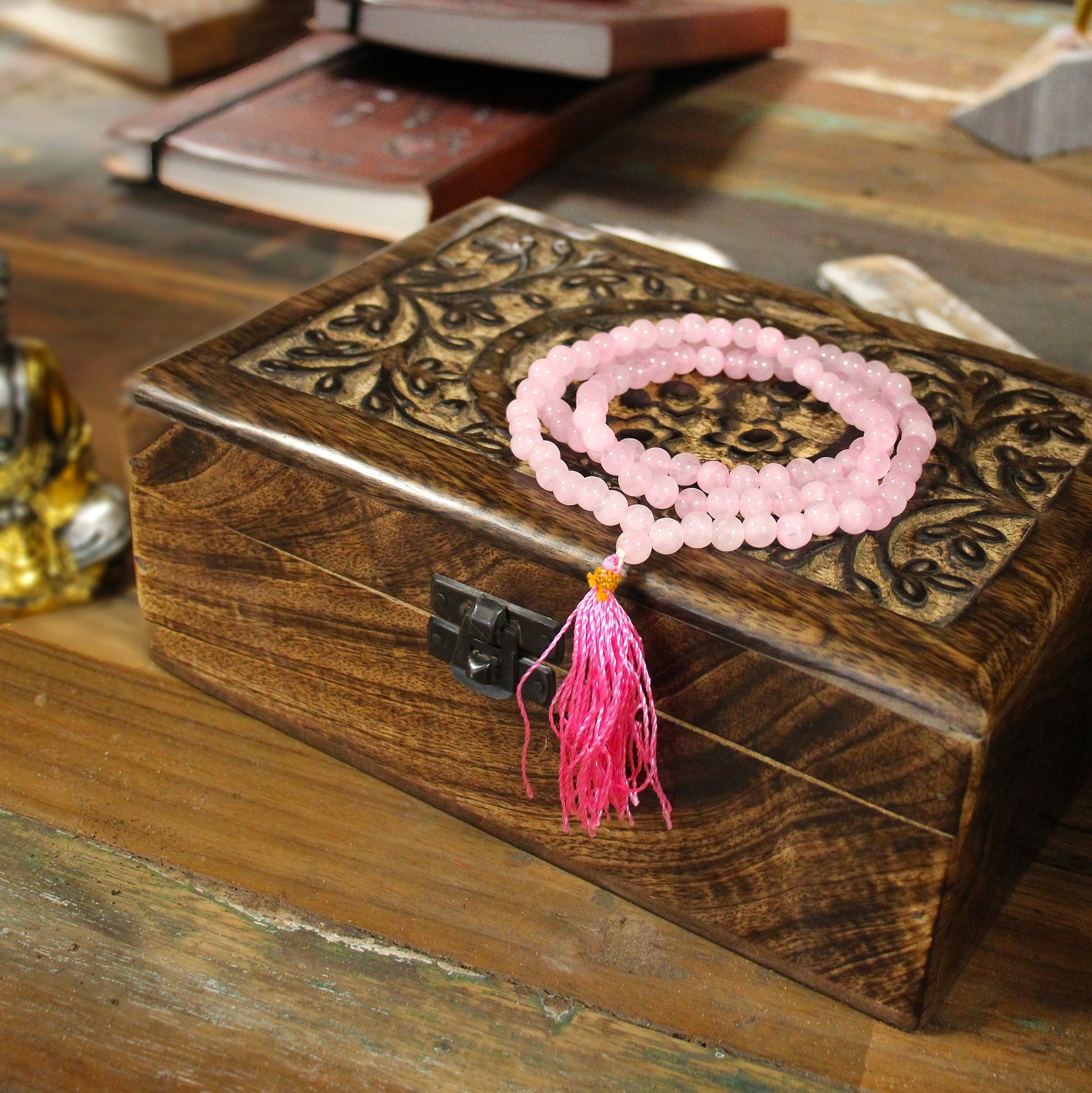 108 Bead Mala - Rose Quartz - Luna Panther