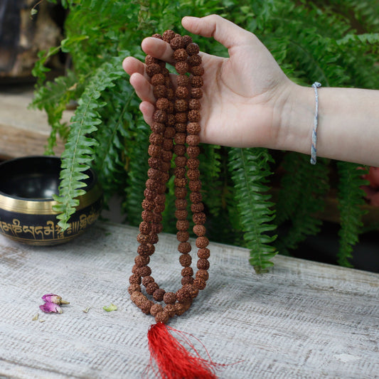108 Rudraksha Mala - Brown - Luna Panther alternate view
