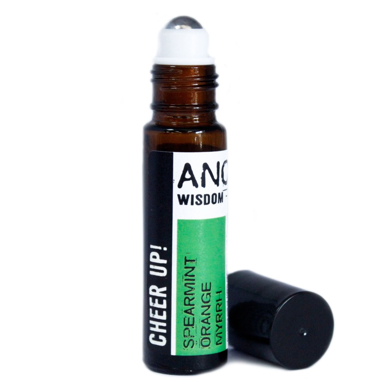 Polished 10ml Roll On Essential Oil Blend - Cheer Up! featuring natural patterning and unique variations - Luna Panther