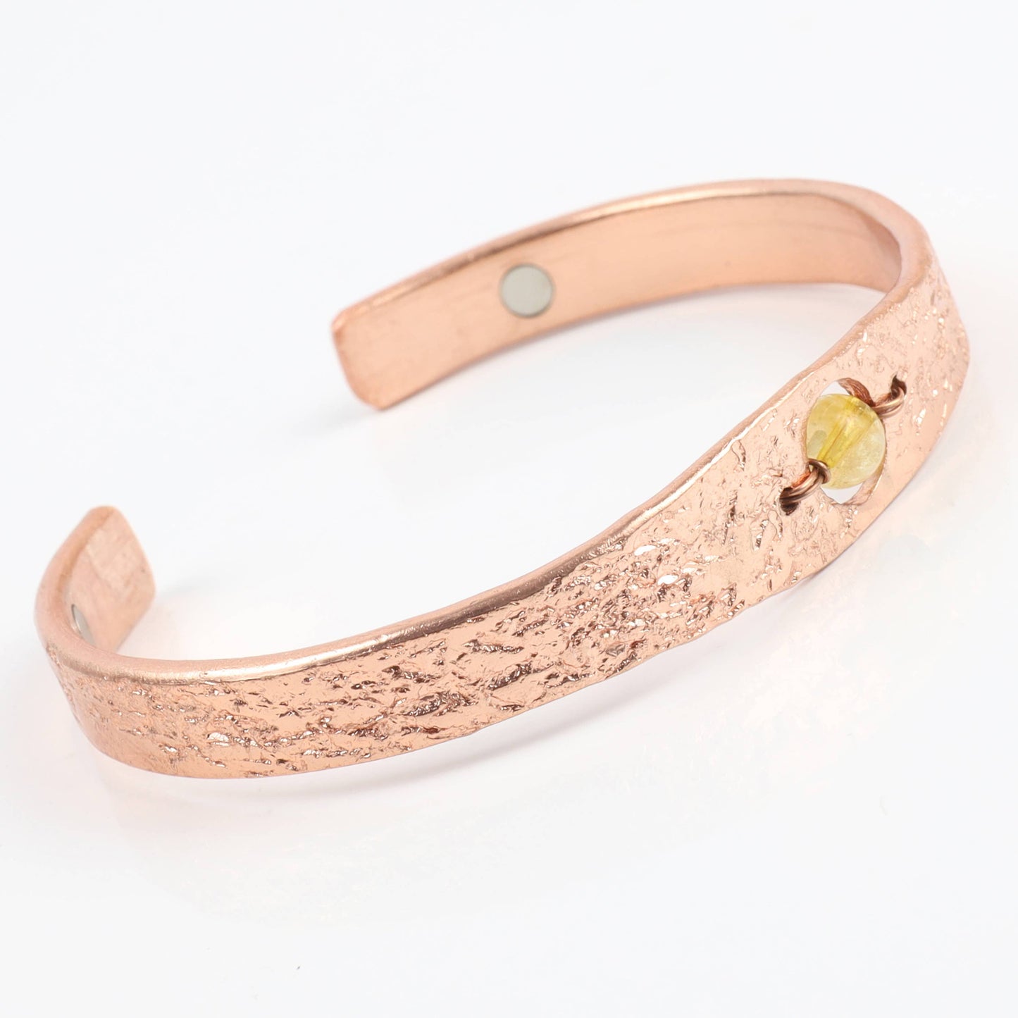 Copper Bracelet with Natural Citrine Crystal
