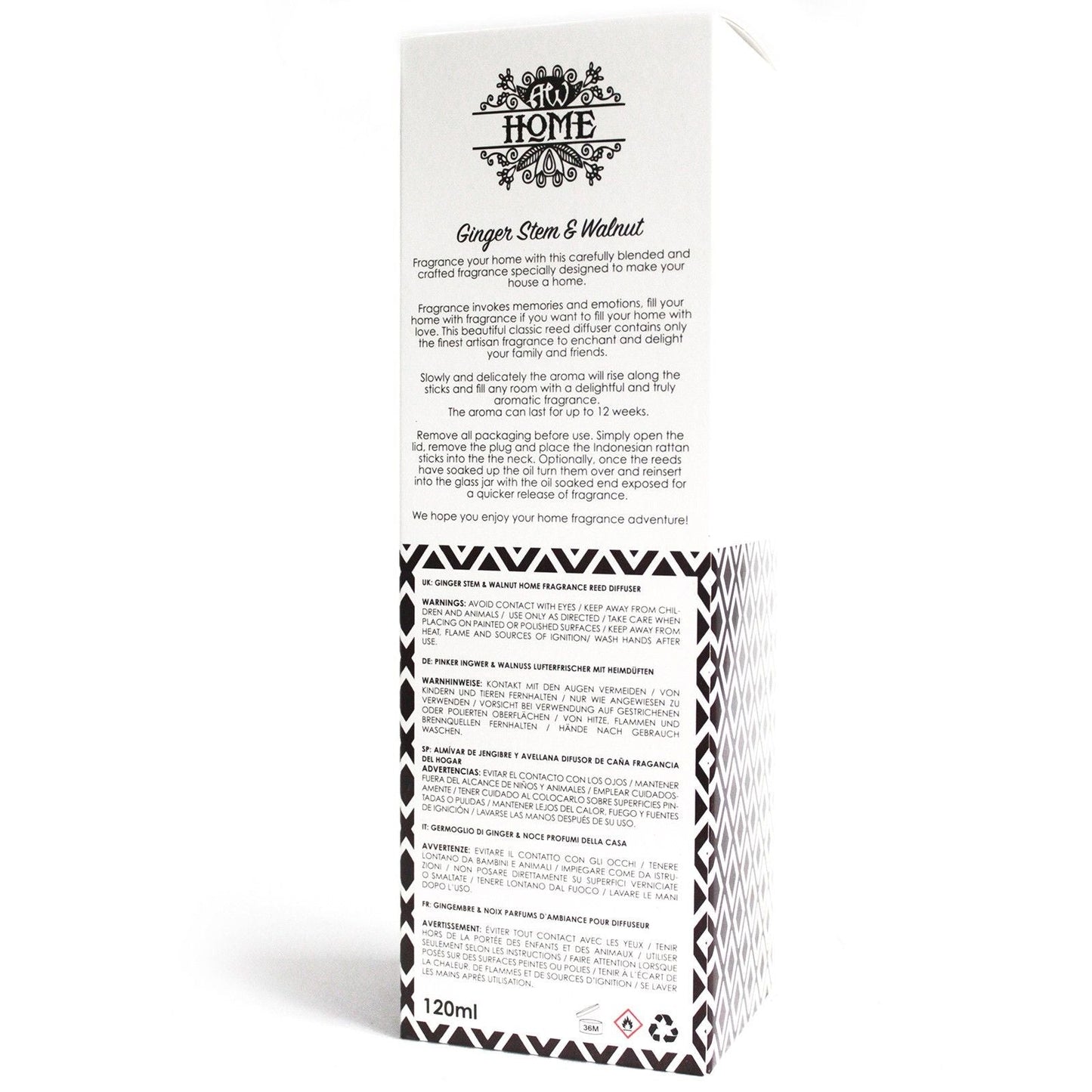 120ml Reed Diffuser - Ginger Stem & Walnut - Luna Panther