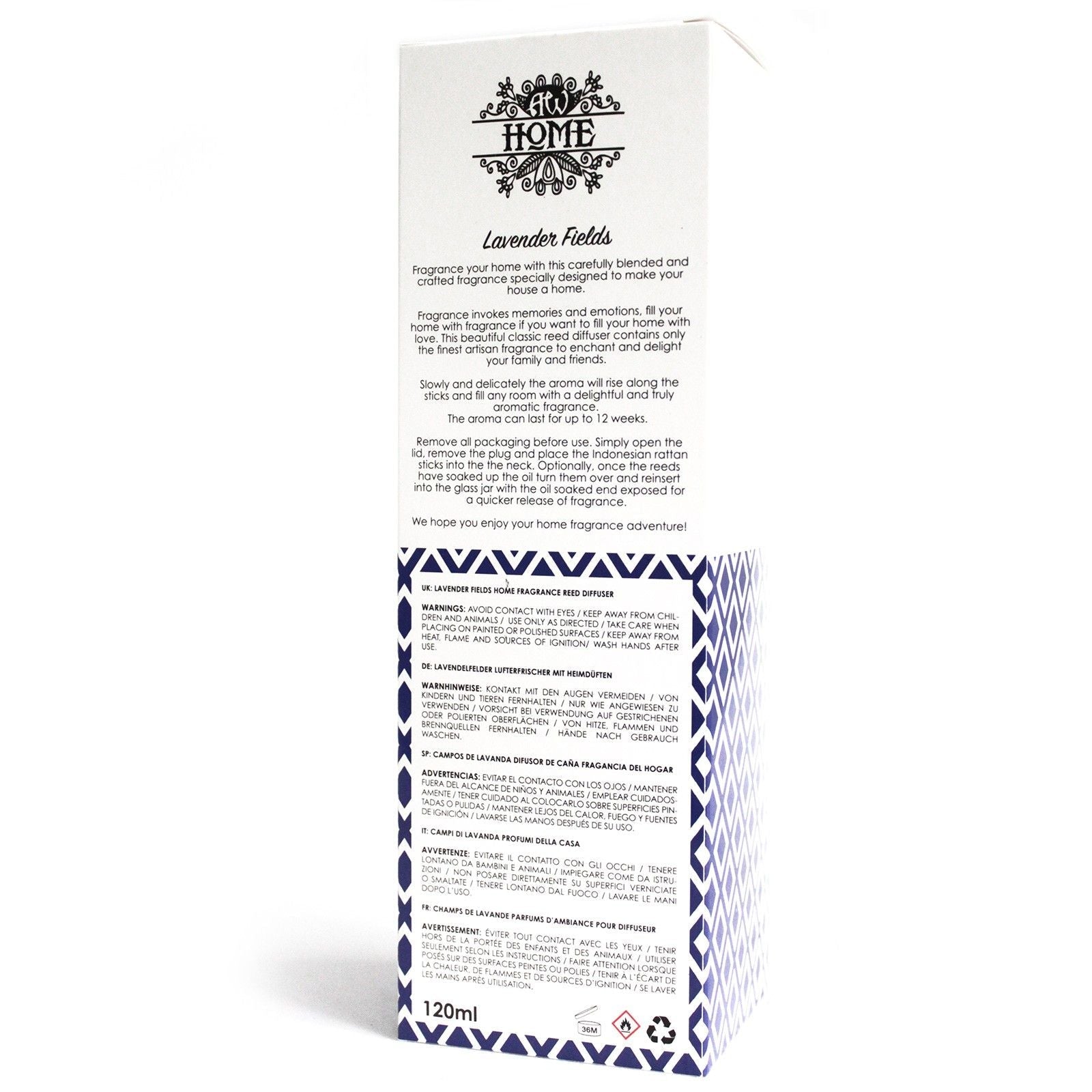 120ml Reed Diffuser - Lavender Fields - Luna Panther