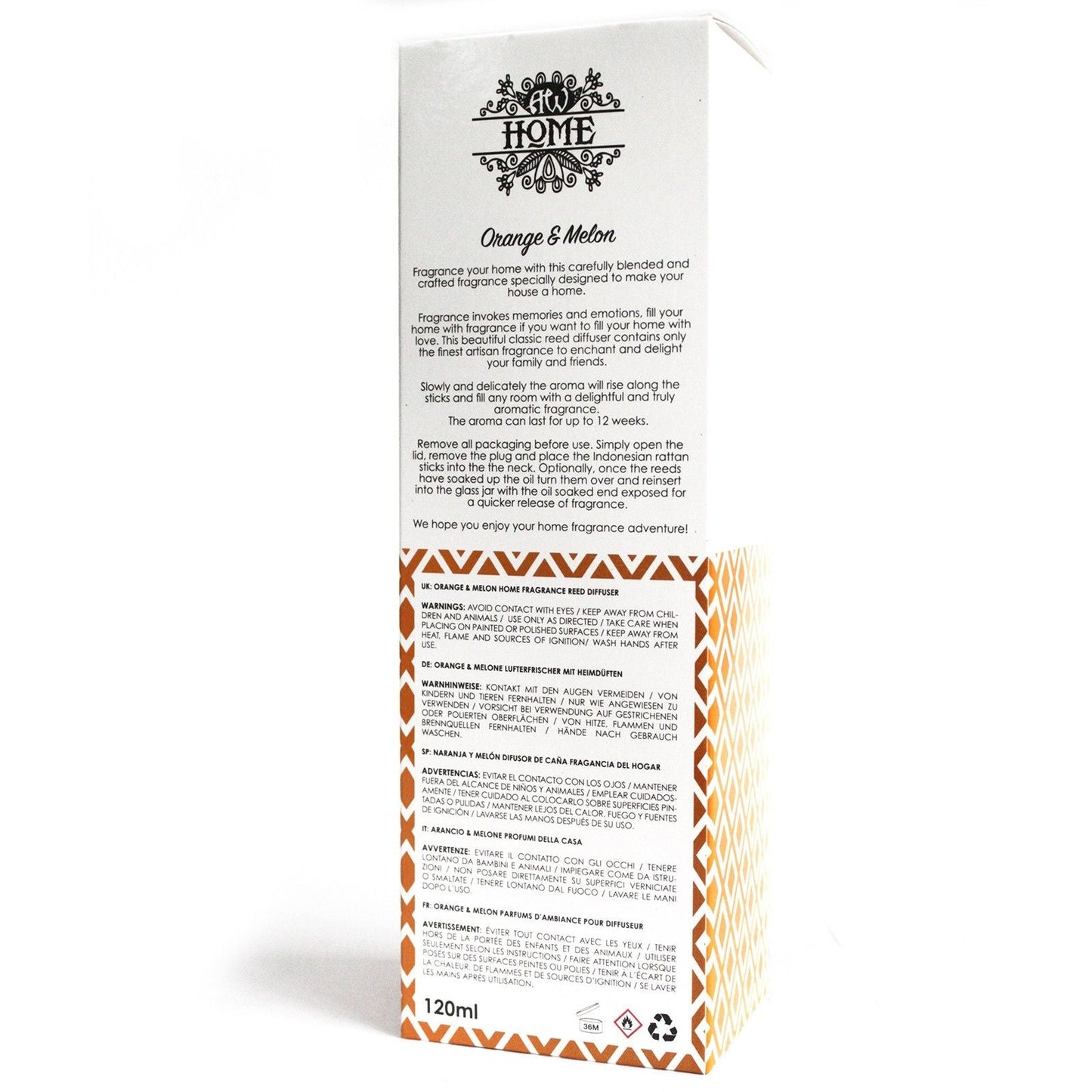 120ml Reed Diffuser - Orange & Melon - Luna Panther