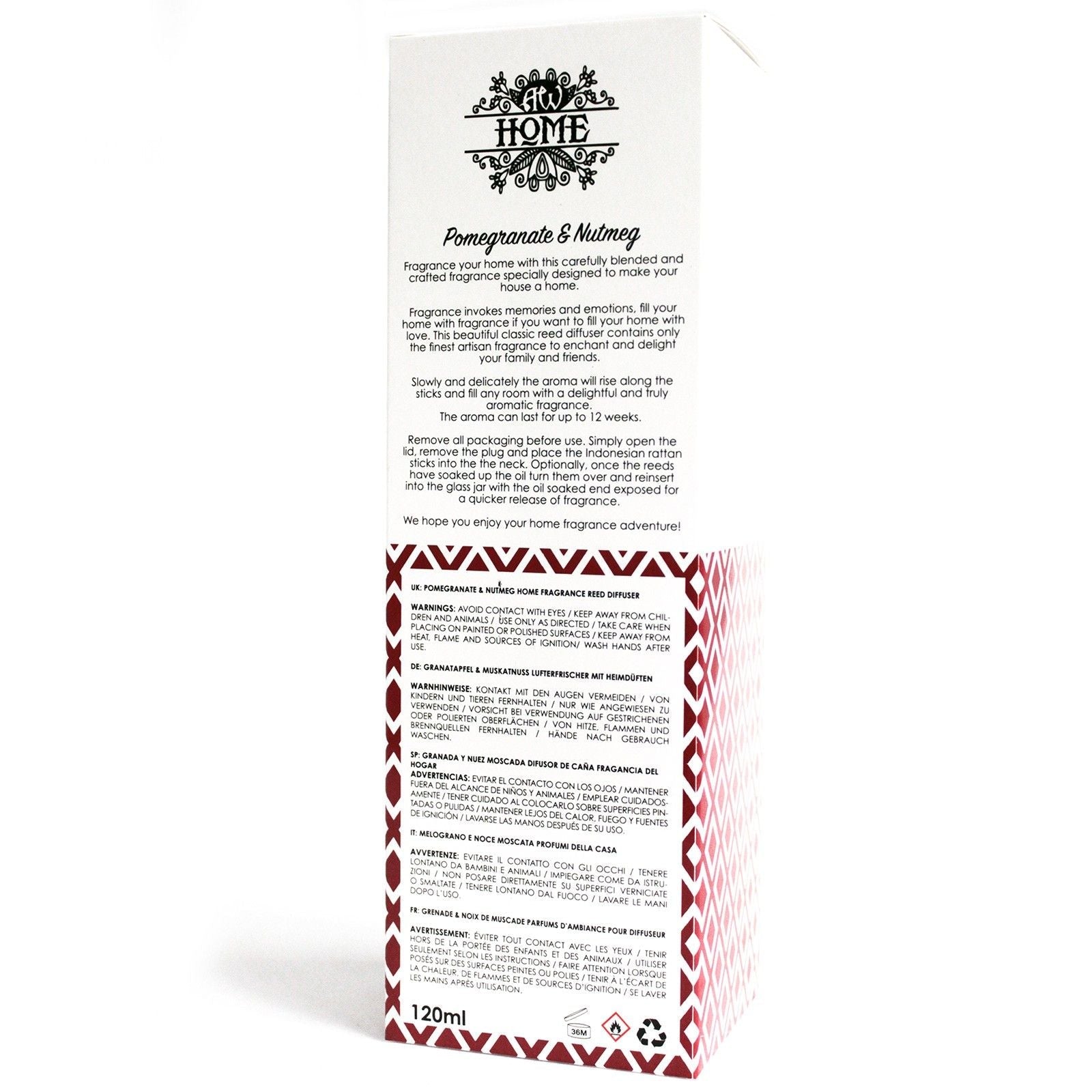 120ml Reed Diffuser - Pomegranate & Nutmeg - Luna Panther