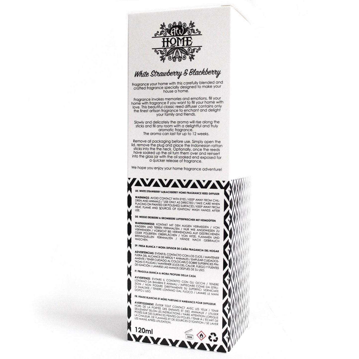 120ml Reed Diffuser - White Strawberry & Blackberry - Luna Panther