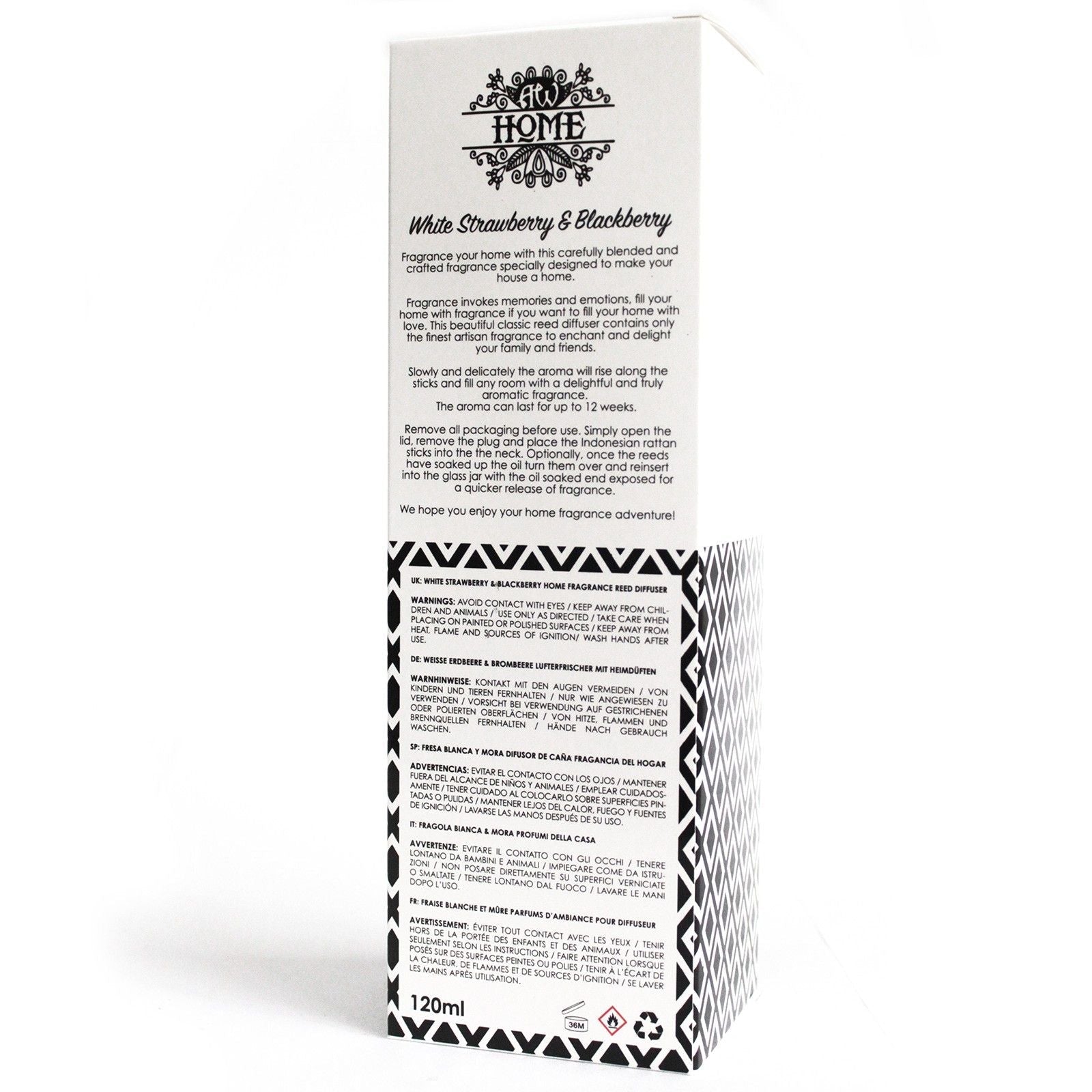 120ml Reed Diffuser - White Strawberry & Blackberry - Luna Panther