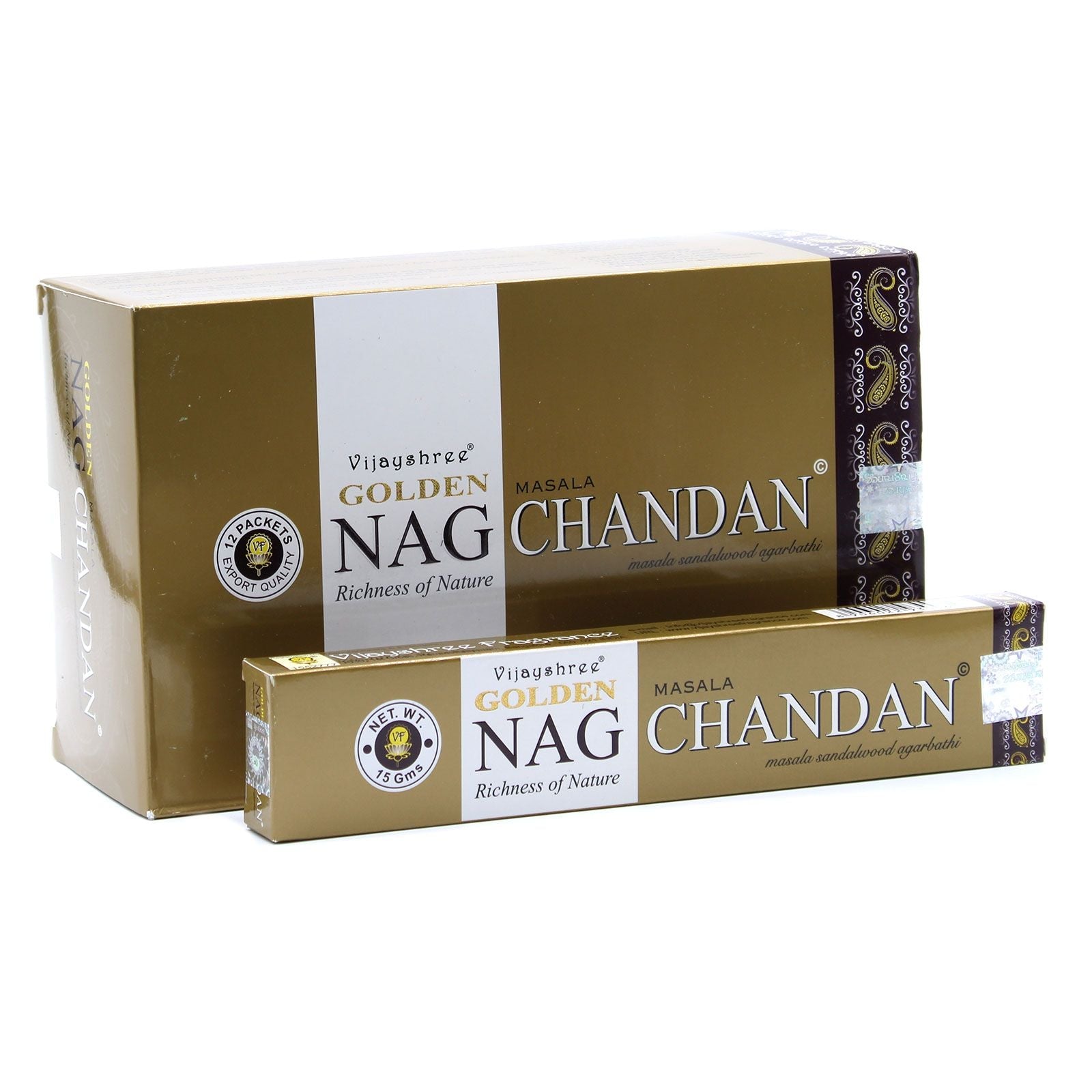 Polished 15g Golden Nag - Chandan Incense featuring natural patterning and unique variations - Luna Panther
