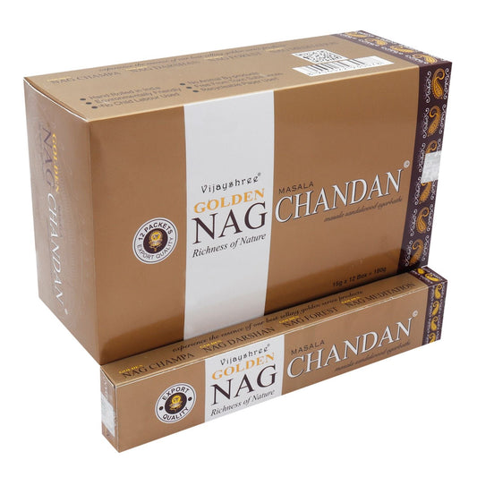 Polished 15G Golden Nag Chandan Incense featuring natural patterning and unique variations - Luna Panther alternate view