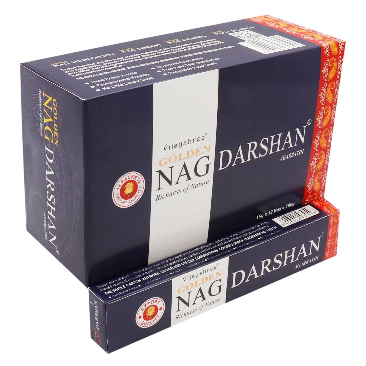 Polished 15G Golden Nag Darshan Incense featuring natural patterning and unique variations - Luna Panther