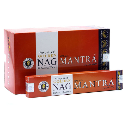 Polished 15g Golden Nag - Mantra Incense featuring natural patterning and unique variations - Luna Panther