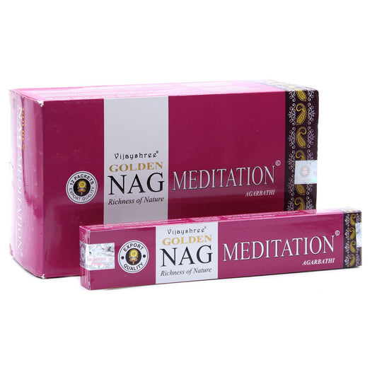 Polished 15g Golden Nag - Meditation Incense featuring natural patterning and unique variations - Luna Panther
