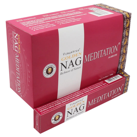 Polished 15G Golden Nag Meditation Incense featuring natural patterning and unique variations - Luna Panther alternate view