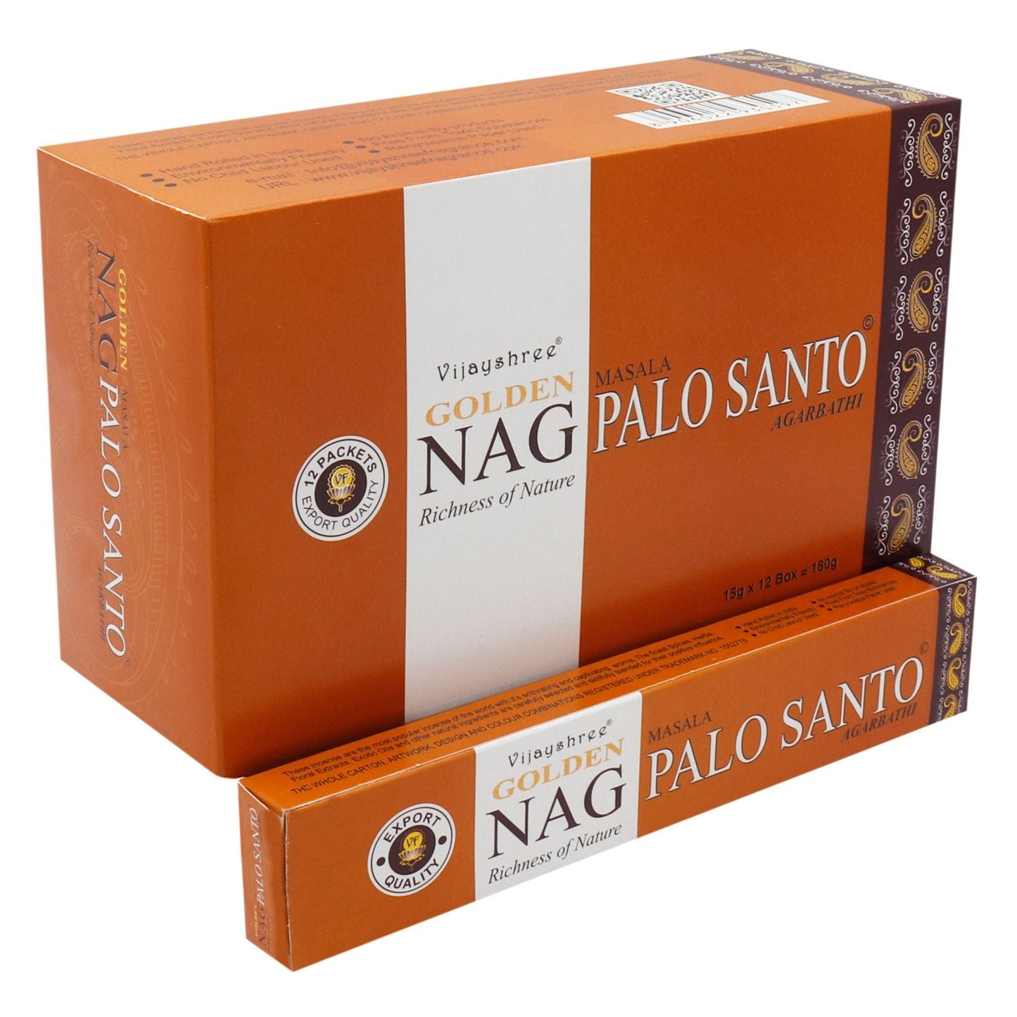 Polished 15G Golden Nag Palo Santo Incense featuring natural patterning and unique variations - Luna Panther