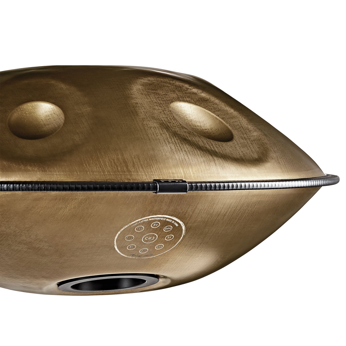MEINL Sonic Energy Sensory Handpan Stainless Steel C# Minor 9 Notes 432 Hz - Vintage Gold detail view 9 at Luna Panther