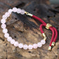 18K Gold Plated Gemstone Bordeaux String Bracelet - Rose Quartz - Luna Panther