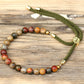 18K Gold Plated Gemstone Moss String Bracelet - Picasso Jasper - Luna Panther