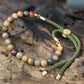 18K Gold Plated Gemstone Moss String Bracelet - Picasso Jasper - Luna Panther