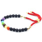 18K Gold Plated Gemstone Royal String Bracelet - Lava Stone Chakra - Luna Panther