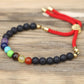 18K Gold Plated Gemstone Royal String Bracelet - Lava Stone Chakra - Luna Panther