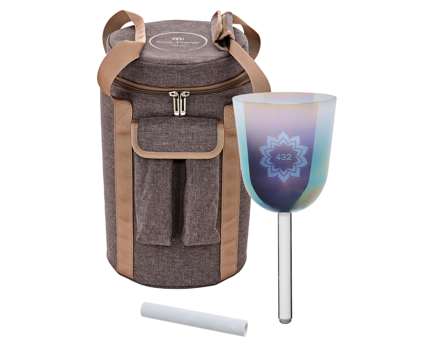 MEINL Sonic Energy Essence Crystal Singing Bowl 5.5" - A4/432 Hz - Slate Blue, Lotus Flower detail view 2 at Luna Panther