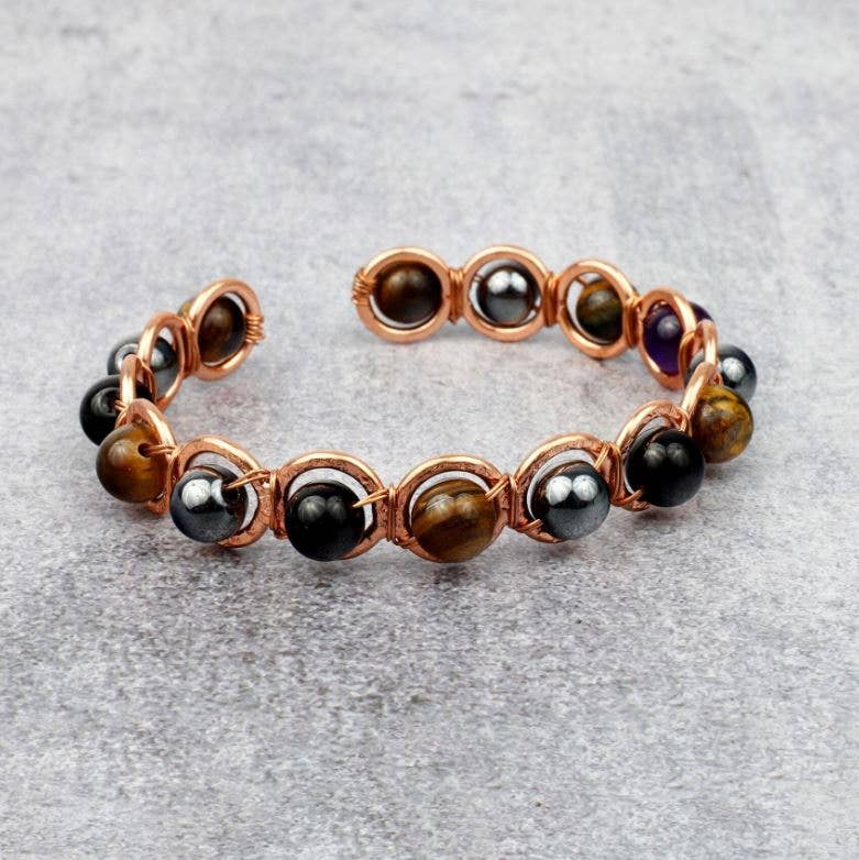 Copper & Triple Protection Crystal Bracelet