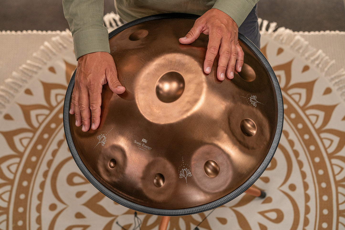 MEINL Sonic Energy Sensory Handpan, Stainless Steel, E La Sirena, 10 Notes, 432 Hz, Vintage co detail view 10 at Luna Panther