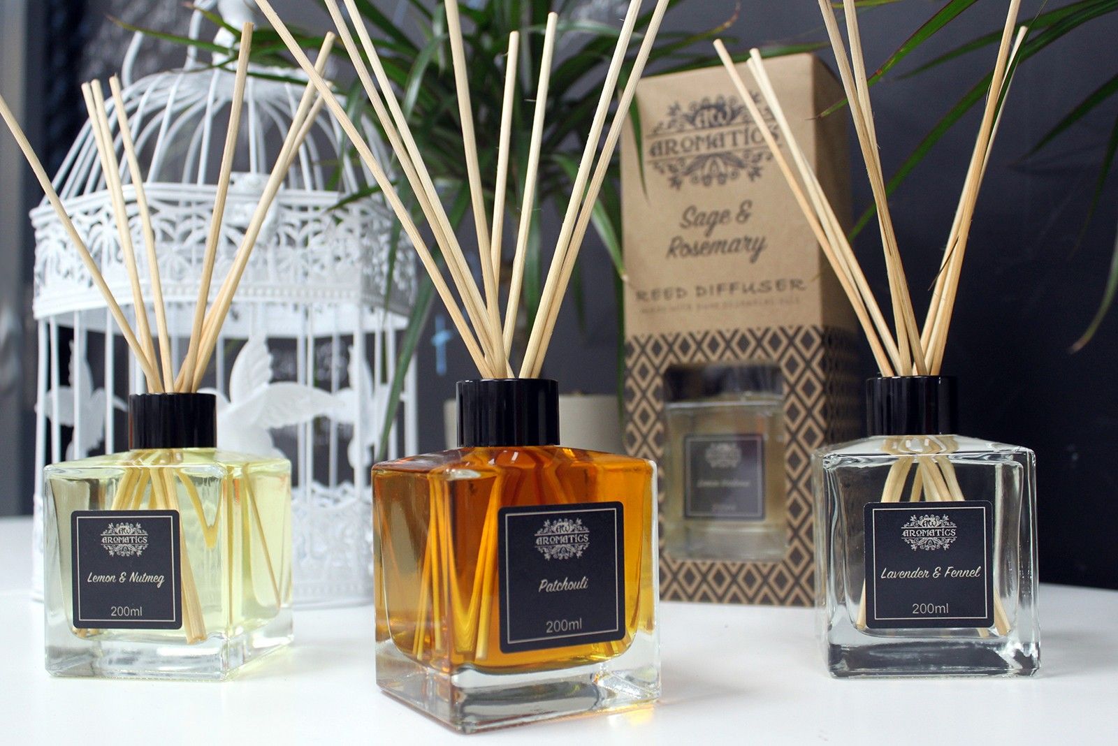 200ml Basil & Maychang Essential Oil Reed Diffuser - Luna Panther