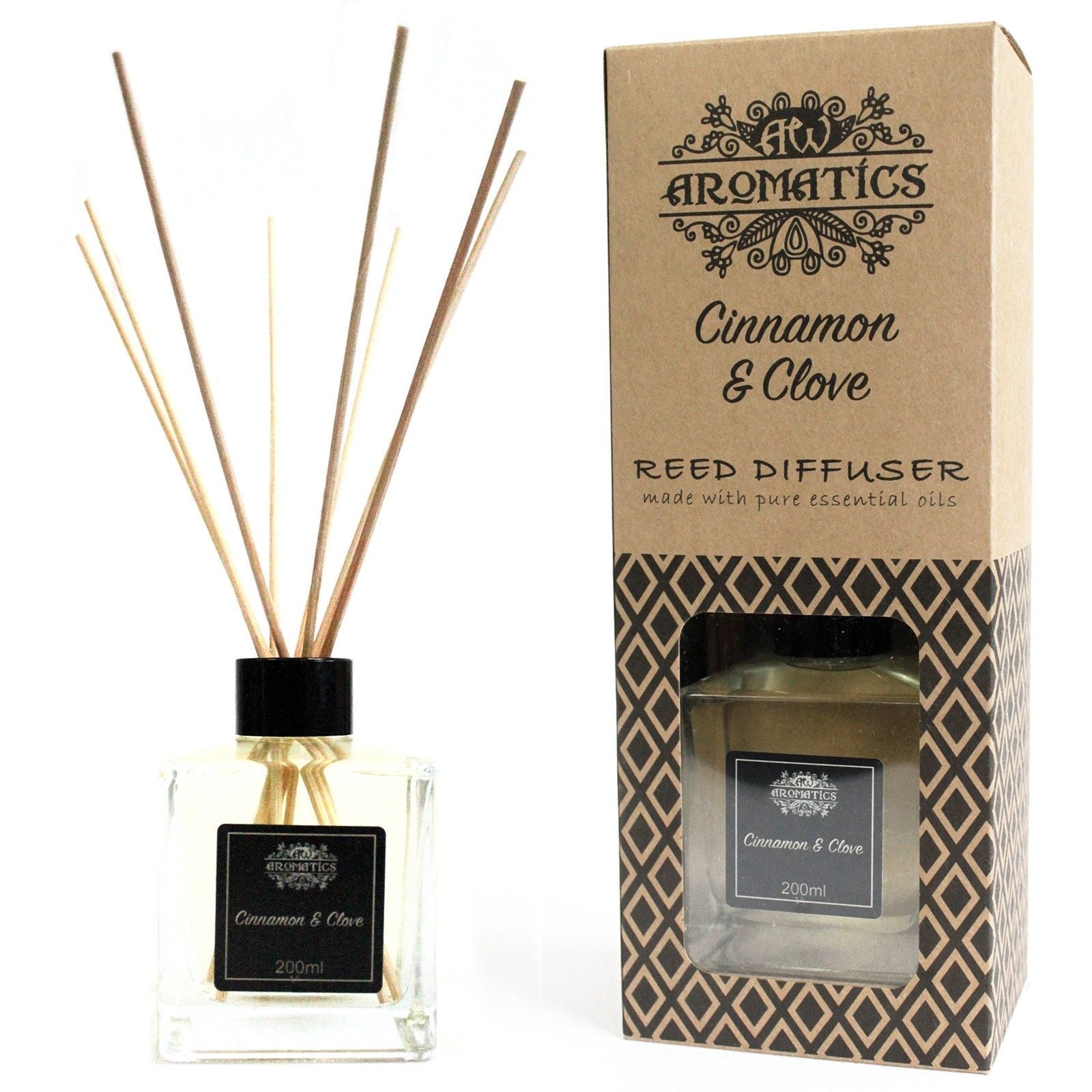 200ml Cinnamon & Clove Essential Oil Reed Diffuser - Luna Panther