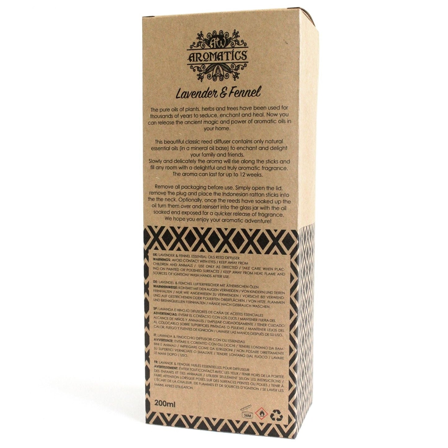 200ml Lavender & Fennel Essential Oil Reed Diffuser - Luna Panther