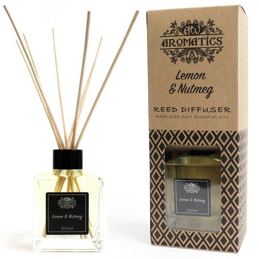 200ml Lemon & Nutmeg Essential Oil Reed Diffuser - Luna Panther