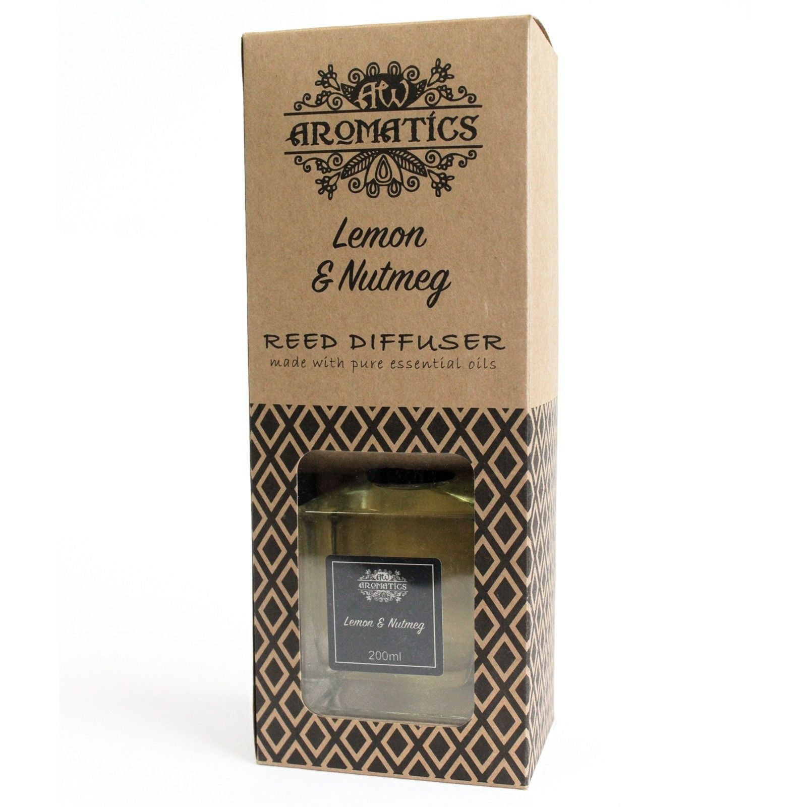 200ml Lemon & Nutmeg Essential Oil Reed Diffuser - Luna Panther
