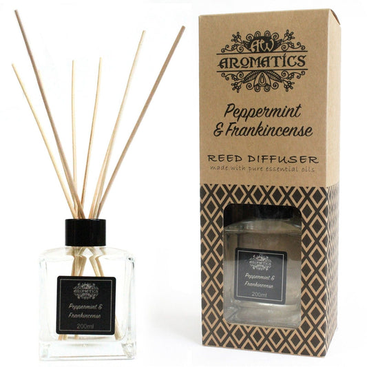 200ml Peppermint & Frankincense Essential Oil Reed Diffuser - Luna Panther
