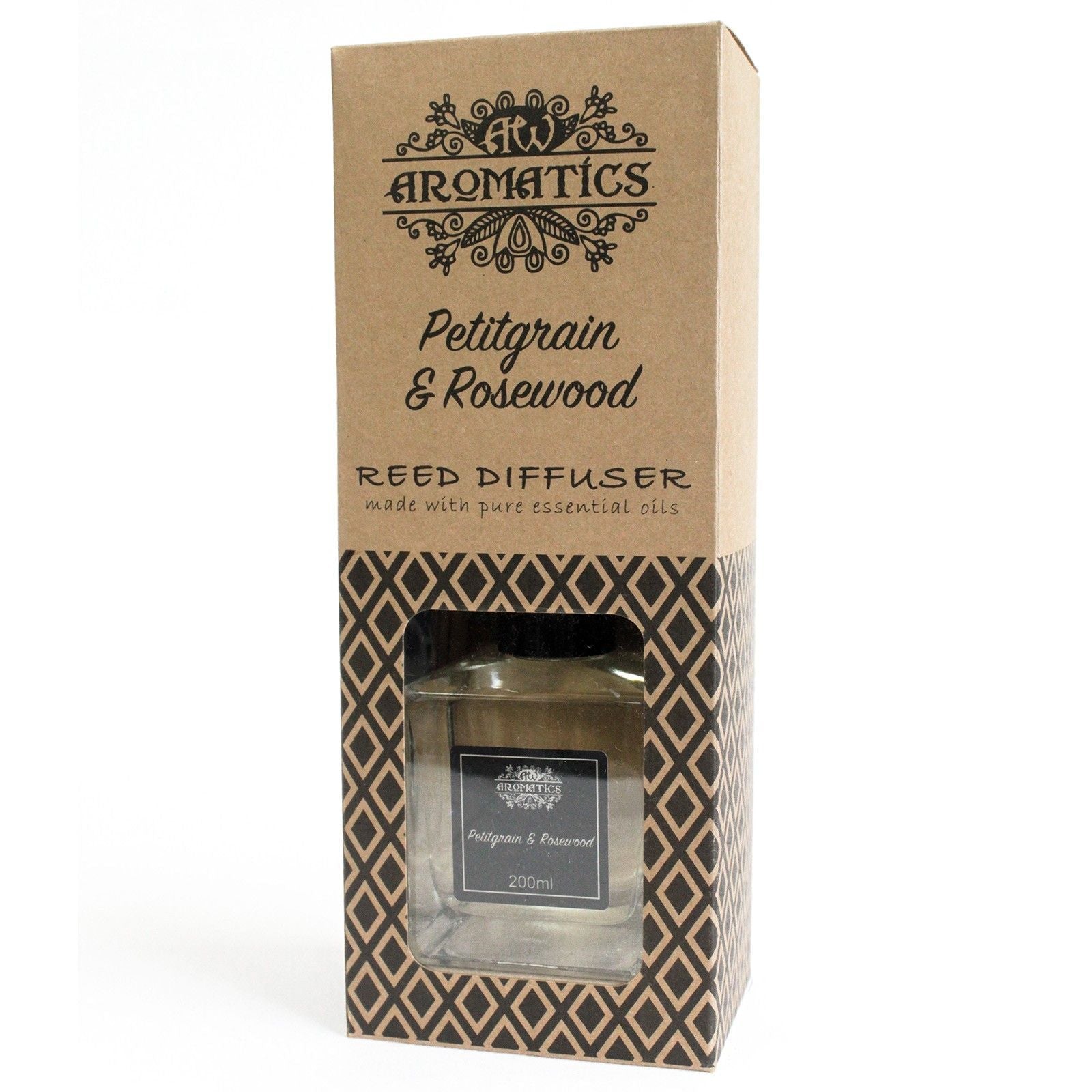 200ml Petitgrain & Rosewood Essential Oil Reed Diffuser - Luna Panther