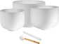 MEINL Sonic Energy White-Frosted Crystal Singing Bowls Set 3 pcs - G4/E4/C4/432 Hz at Luna Panther