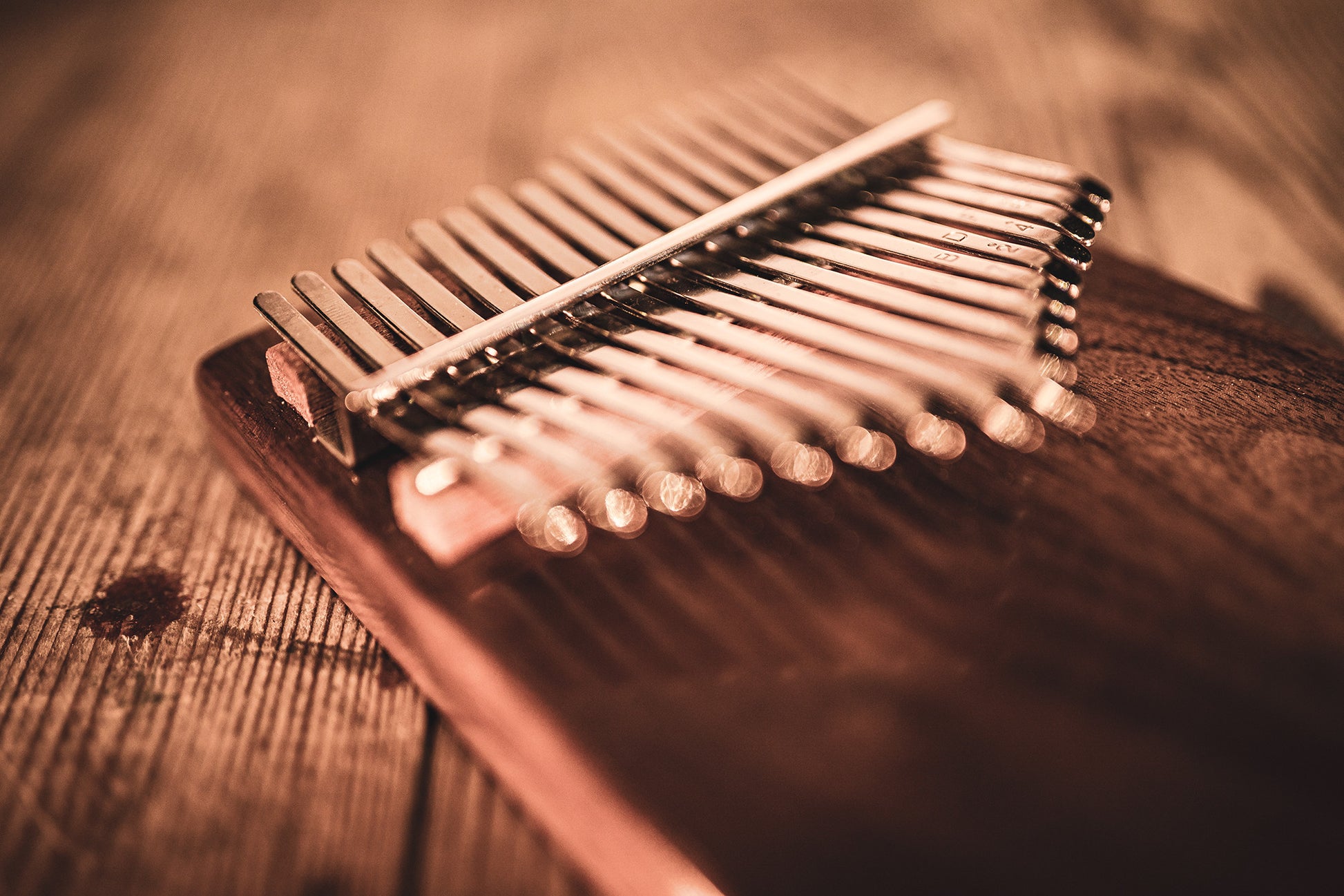 Meinl Sonic Energy Solid Kalimba - 17 notes, black walnut detail view 11 at Luna Panther