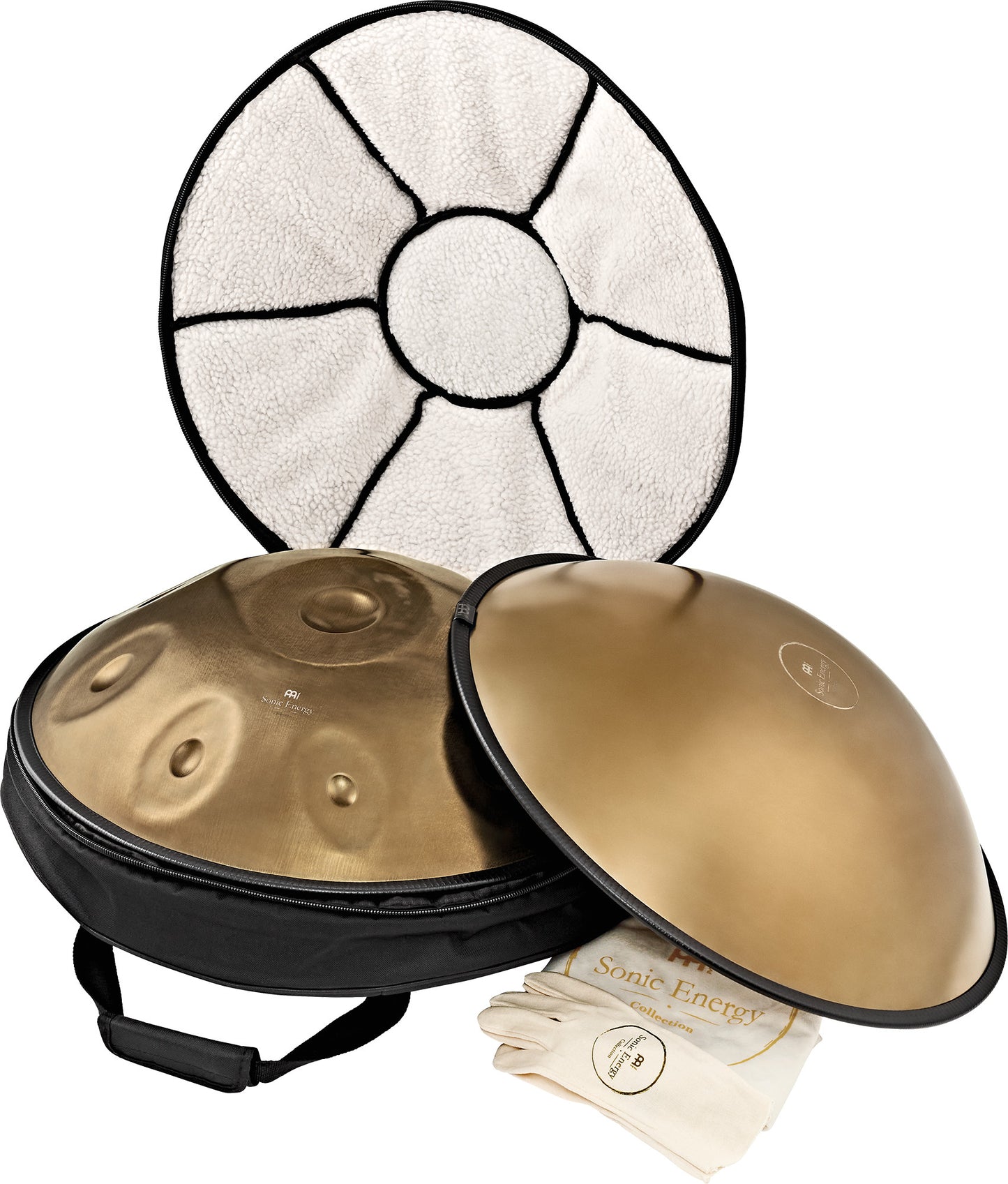 MEINL Sonic Energy Sensory Handpan Stainless Steel D Amara 10 Notes 440 Hz - Vintage Gold detail view 18 at Luna Panther