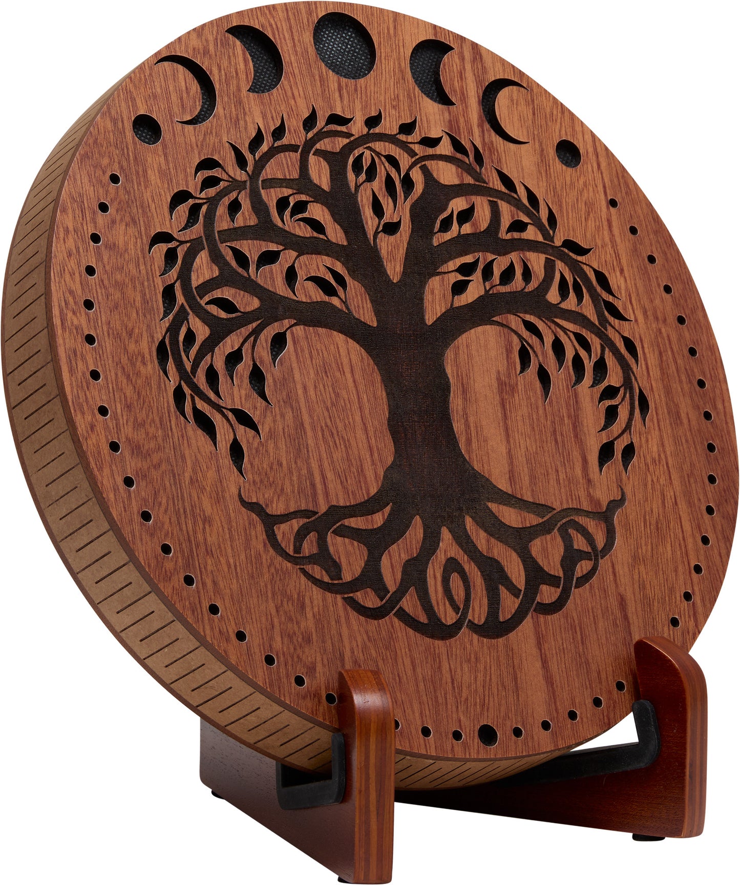 MEINL Sonic Energy 10" Rain Disk, Stream Sound, Moon Phases & Tree of Life Carving detail view 6 at Luna Panther