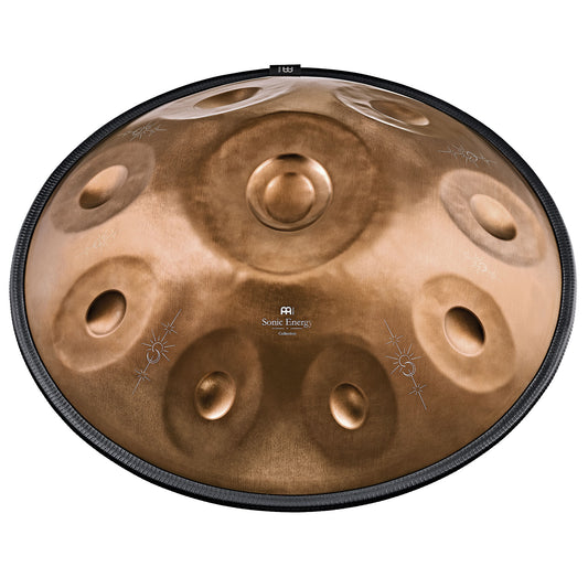 MEINL Sonic Energy Sensory Handpan, Stainless Steel, Bb2 Amara, 9 Notes, 432 Hz, Vintage copper detail view 2 at Luna Panther alternate view