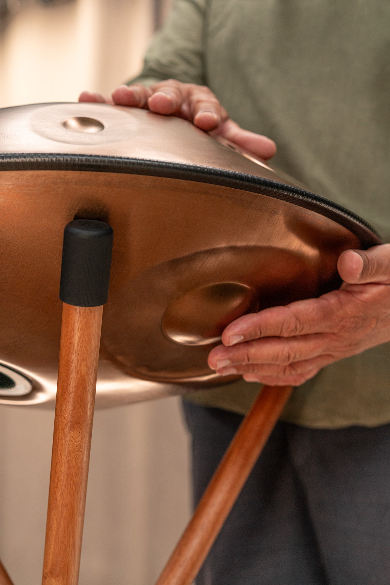MEINL Sonic Energy Sensory Handpan, Stainless Steel, F Pygmy, 11 Notes, 440 Hz, Vintage copper detail view 12 at Luna Panther