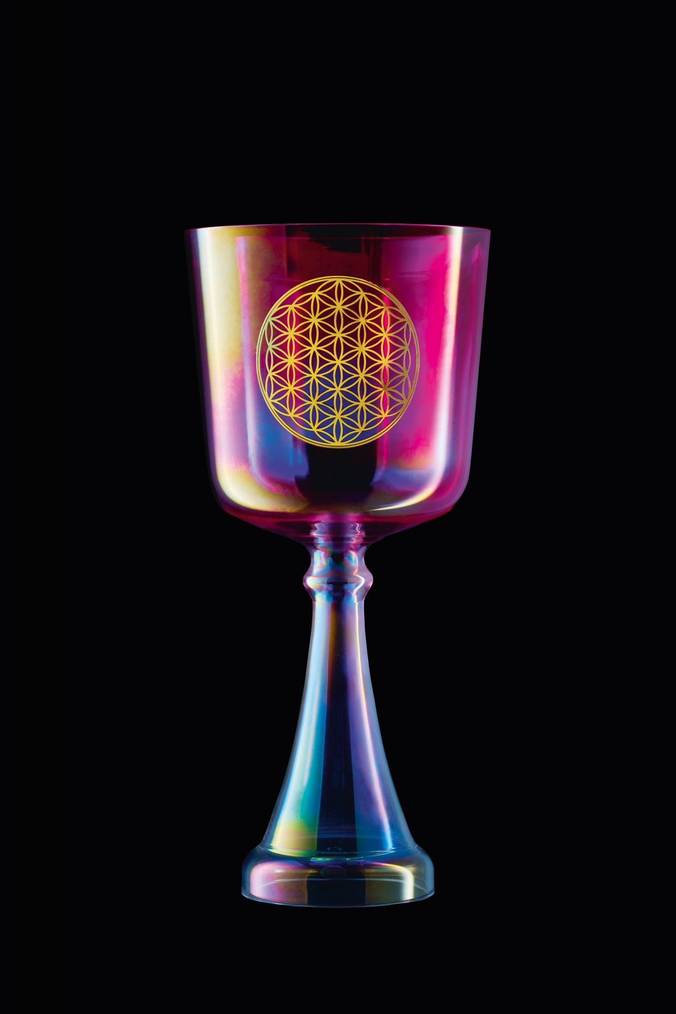 MEINL Sonic Energy Crystal Singing Chalice 6" - F4/Heart Chakra/440 Hz - Flower of Life/Pink detail view 4 at Luna Panther