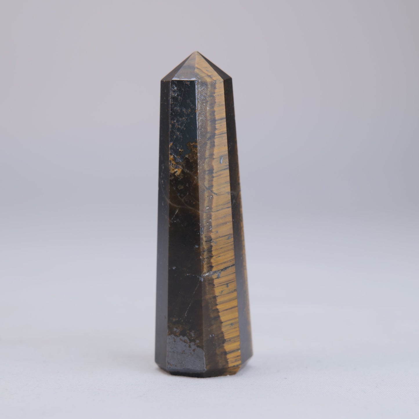 Tigers Eye Obelisk 56g natural crystal tower back