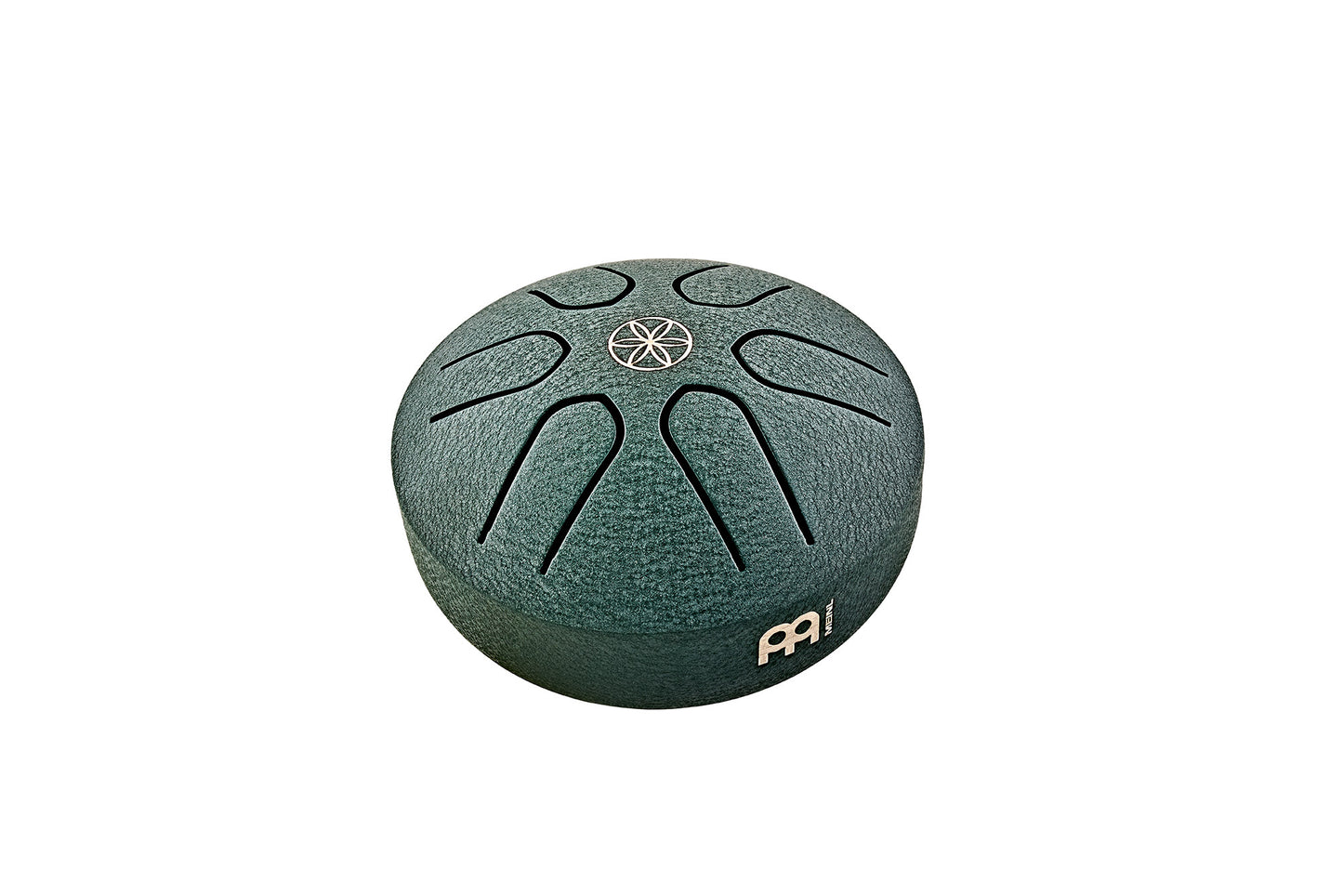 MEINL Sonic Energy Pocket Steel Tongue Drum 3", A Major/6 notes/440 Hz - Dark Green, Germ of Life at Luna Panther