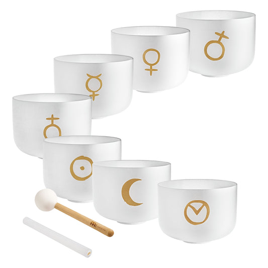 MEINL Sonic Energy Planetary Tuned Crystal Singing Bowl Chakra Set - 7 pcs at Luna Panther