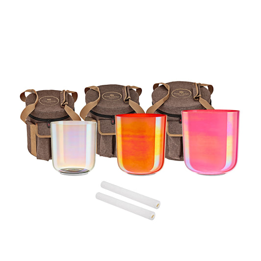 MEINL Sonic Energy Essence Crystal Singing Bowl Set E4/C4/G3/440 Hz - 3 pcs at Luna Panther